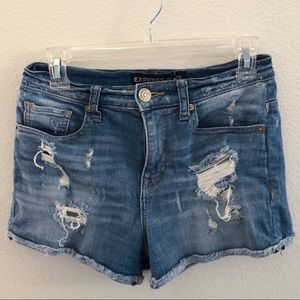 Express high waisted jean shorts